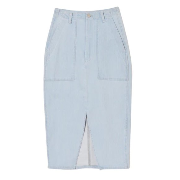 Simple Retro Joe High-waisted Blue Denim Skirt - Picture 5 of 8